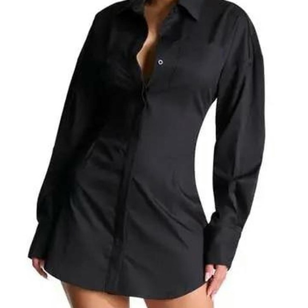 Naked Wardrobe Corset Shirting Dress
